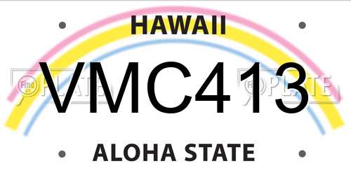 VMC413 Hawaii License Plate