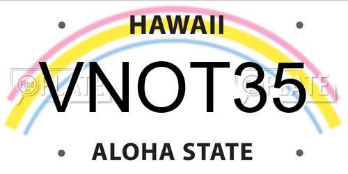 VNOT35 Hawaii License Plate
