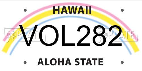 VOL282 Hawaii License Plate
