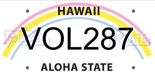VOL287 Hawaii License Plate