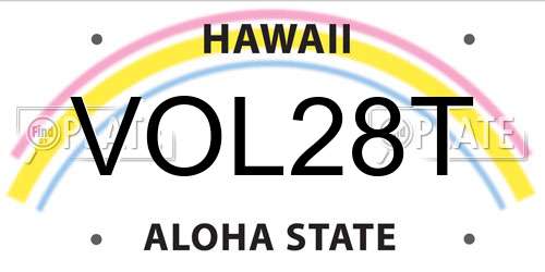 VOL28T Hawaii License Plate