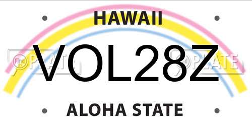 VOL28Z Hawaii License Plate