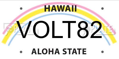 VOLT82 Hawaii License Plate