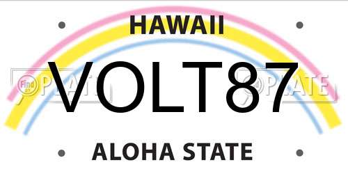VOLT87 Hawaii License Plate