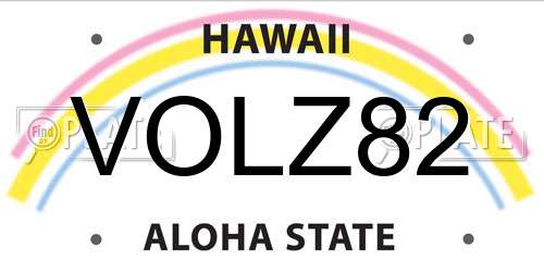VOLZ82 Hawaii License Plate