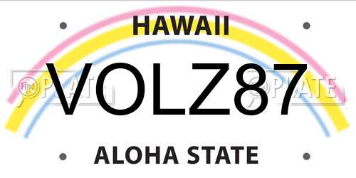VOLZ87 Hawaii License Plate