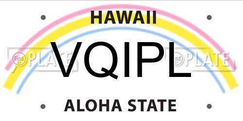 VQIPL Hawaii License Plate
