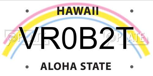 VR0B2T Hawaii License Plate