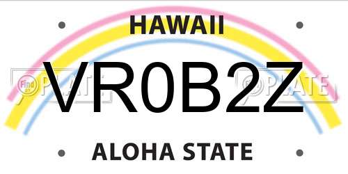 VR0B2Z Hawaii License Plate