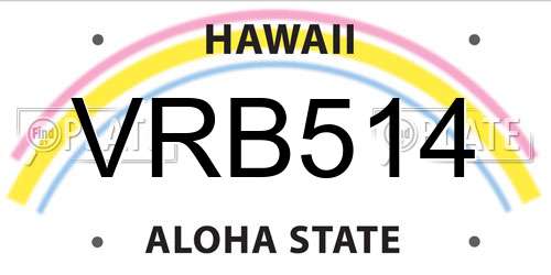 VRB514 Hawaii License Plate