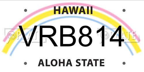 VRB814 Hawaii License Plate