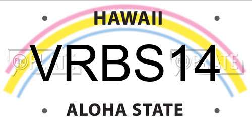 VRBS14 Hawaii License Plate