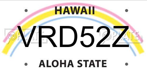 VRD52Z Hawaii License Plate
