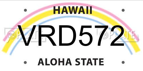 VRD572 Hawaii License Plate
