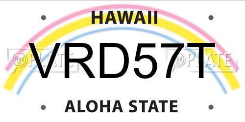 VRD57T Hawaii License Plate