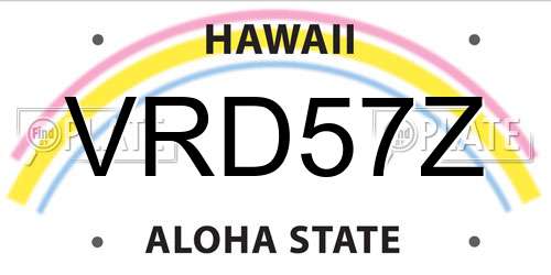 VRD57Z Hawaii License Plate