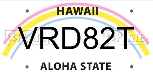 VRD82T Hawaii License Plate