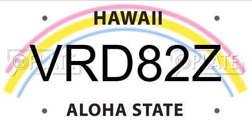VRD82Z Hawaii License Plate