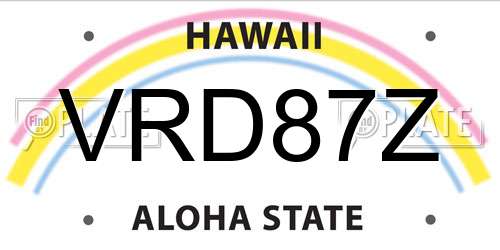 VRD87Z Hawaii License Plate