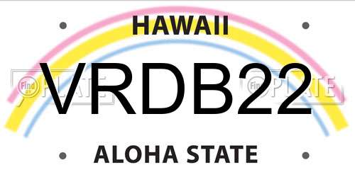 VRDB22 Hawaii License Plate