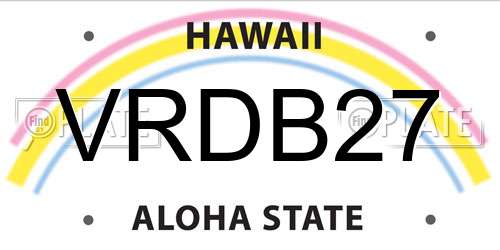 VRDB27 Hawaii License Plate