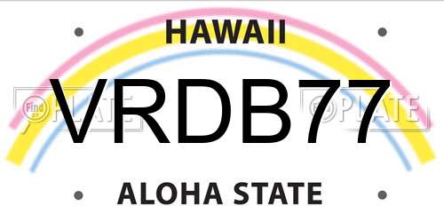 VRDB77 Hawaii License Plate