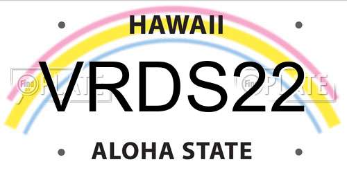 VRDS22 Hawaii License Plate