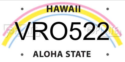 VRO522 Hawaii License Plate