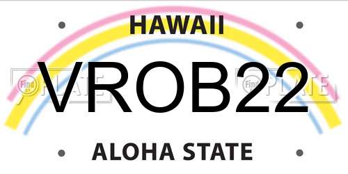 VROB22 Hawaii License Plate
