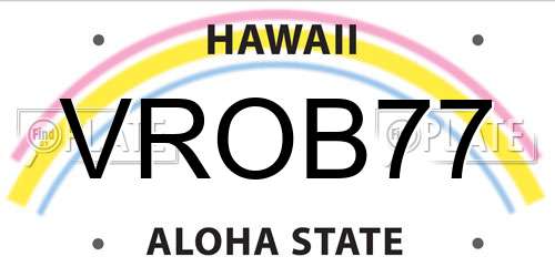VROB77 Hawaii License Plate