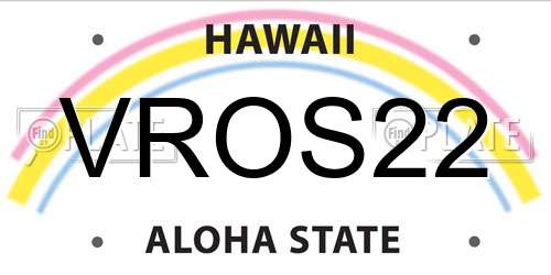VROS22 Hawaii License Plate