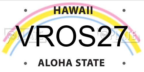 VROS27 Hawaii License Plate