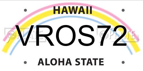 VROS72 Hawaii License Plate