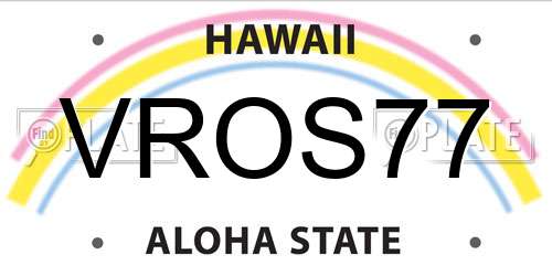 VROS77 Hawaii License Plate