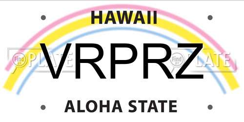 VRPRZ Hawaii License Plate