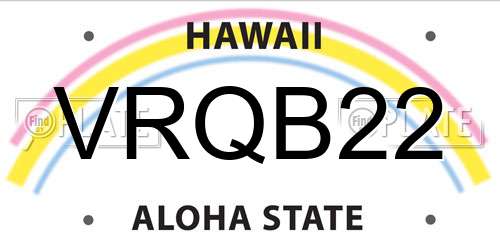 VRQB22 Hawaii License Plate