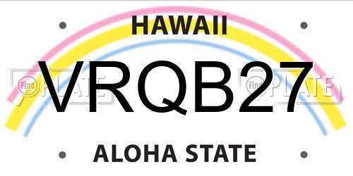 VRQB27 Hawaii License Plate