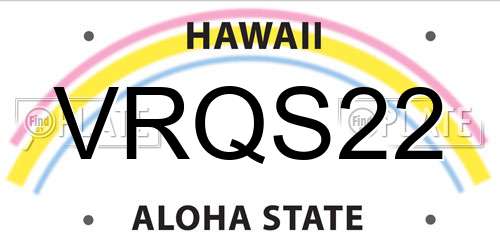 VRQS22 Hawaii License Plate
