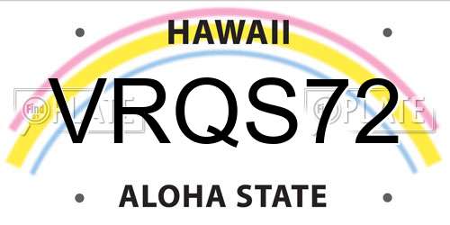 VRQS72 Hawaii License Plate