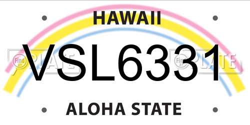 VSL6331 Hawaii License Plate