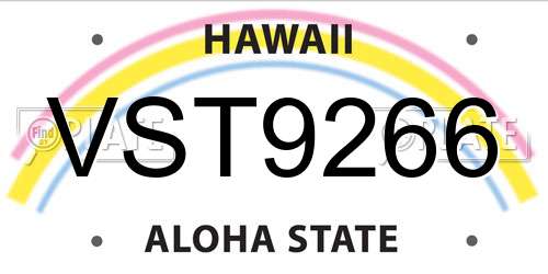 VST9266 Hawaii License Plate