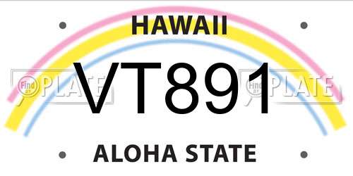 VT891 Hawaii License Plate