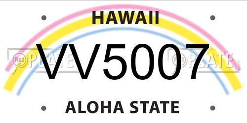 VV5007 Hawaii License Plate