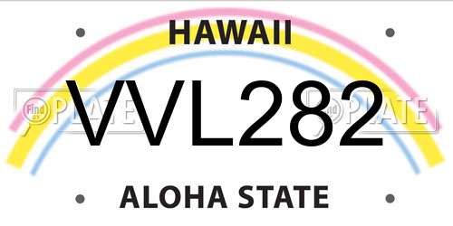 VVL282 Hawaii License Plate