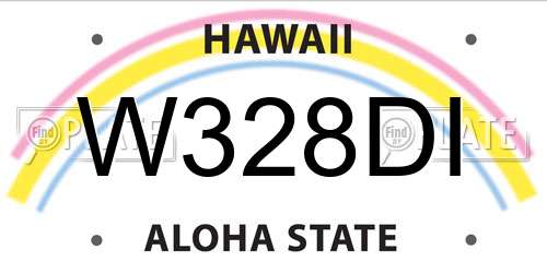 W328DI Hawaii License Plate