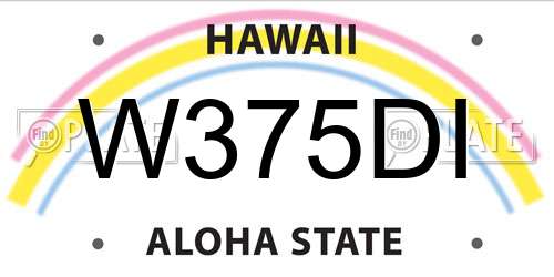 W375DI Hawaii License Plate