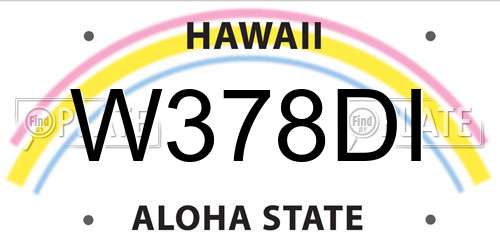 W378DI Hawaii License Plate