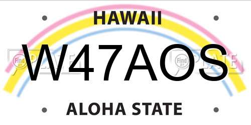 W47AOS Hawaii License Plate