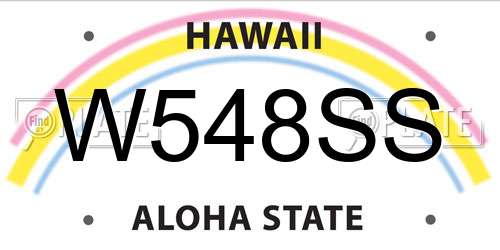 W548SS Hawaii License Plate
