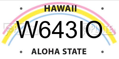 W643IO Hawaii License Plate